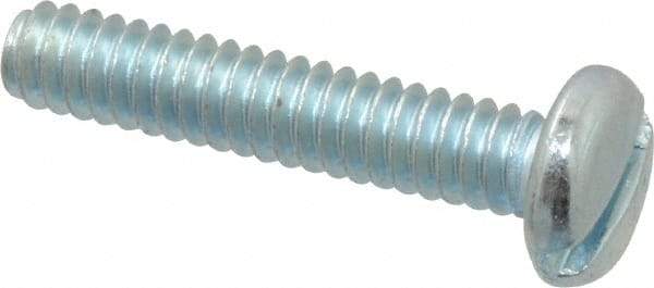 Value Collection - #10-24 UNC, 1" Length Under Head Slotted Drive Machine Screw - Pan Head, Grade J82 Steel, Zinc-Plated Finish, Without Washer - Americas Industrial Supply