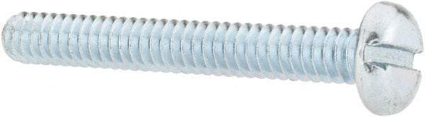 Value Collection - #10-24 UNC, 1-1/2" Length Under Head Slotted Drive Machine Screw - Pan Head, Grade J82 Steel, Zinc-Plated Finish, Without Washer - Americas Industrial Supply
