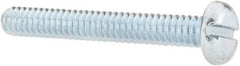 Value Collection - #10-24 UNC, 1-1/2" Length Under Head Slotted Drive Machine Screw - Pan Head, Grade J82 Steel, Zinc-Plated Finish, Without Washer - Americas Industrial Supply