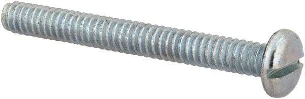 Value Collection - #10-24 UNC, 1-3/4" Length Under Head Slotted Drive Machine Screw - Pan Head, Grade J82 Steel, Zinc-Plated Finish, Without Washer - Americas Industrial Supply