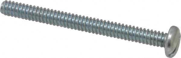 Value Collection - #10-24 UNC, 2" Length Under Head Slotted Drive Machine Screw - Pan Head, Grade J82 Steel, Zinc-Plated Finish, Without Washer - Americas Industrial Supply