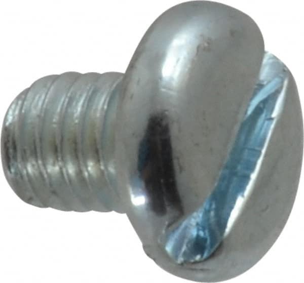 Value Collection - #10-32 UNF, 1/4" Length Under Head Slotted Drive Machine Screw - Pan Head, Grade J82 Steel, Zinc-Plated Finish, Without Washer - Americas Industrial Supply
