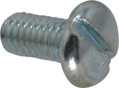 Value Collection - #10-32 UNF, 3/8" Length Under Head Slotted Drive Machine Screw - Pan Head, Grade J82 Steel, Zinc-Plated Finish, Without Washer - Americas Industrial Supply