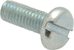 Value Collection - #10-32 UNF, 1/2" Length Under Head Slotted Drive Machine Screw - Pan Head, Grade J82 Steel, Zinc-Plated Finish, Without Washer - Americas Industrial Supply