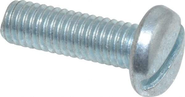 Value Collection - #10-32 UNF, 5/8" Length Under Head Slotted Drive Machine Screw - Pan Head, Grade J82 Steel, Zinc-Plated Finish, Without Washer - Americas Industrial Supply