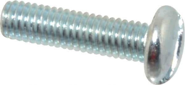 Value Collection - #10-32 UNF, 3/4" Length Under Head Slotted Drive Machine Screw - Pan Head, Grade J82 Steel, Zinc-Plated Finish, Without Washer - Americas Industrial Supply