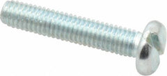 Value Collection - #10-32 UNF, 1" Length Under Head Slotted Drive Machine Screw - Pan Head, Grade J82 Steel, Zinc-Plated Finish, Without Washer - Americas Industrial Supply