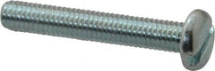 Value Collection - #10-32 UNF, 1-1/4" Length Under Head Slotted Drive Machine Screw - Pan Head, Grade J82 Steel, Zinc-Plated Finish, Without Washer - Americas Industrial Supply