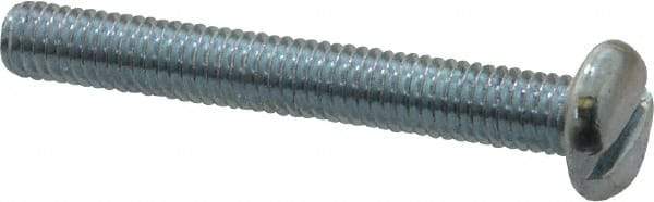 Value Collection - #10-32 UNF, 1-1/2" Length Under Head Slotted Drive Machine Screw - Pan Head, Grade J82 Steel, Zinc-Plated Finish, Without Washer - Americas Industrial Supply
