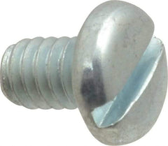 Value Collection - 1/4-20 UNC, 3/8" Length Under Head Slotted Drive Machine Screw - Pan Head, Grade J82 Steel, Zinc-Plated Finish, Without Washer - Americas Industrial Supply