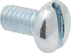 Value Collection - 1/4-20 UNC, 1/2" Length Under Head Slotted Drive Machine Screw - Pan Head, Grade 2 Steel, Zinc-Plated Finish, Without Washer - Americas Industrial Supply