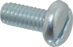 Value Collection - 1/4-20 UNC, 5/8" Length Under Head Slotted Drive Machine Screw - Pan Head, Grade J82 Steel, Zinc-Plated Finish, Without Washer - Americas Industrial Supply