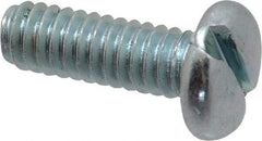 Value Collection - 1/4-20 UNC, 3/4" Length Under Head Slotted Drive Machine Screw - Pan Head, Grade 2 Steel, Zinc-Plated Finish, Without Washer - Americas Industrial Supply