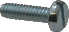 Value Collection - 1/4-20 UNC, 7/8" Length Under Head Slotted Drive Machine Screw - Pan Head, Grade J82 Steel, Zinc-Plated Finish, Without Washer - Americas Industrial Supply
