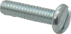 Value Collection - 1/4-20 UNC, 1" Length Under Head Slotted Drive Machine Screw - Pan Head, Grade J82 Steel, Zinc-Plated Finish, Without Washer - Americas Industrial Supply