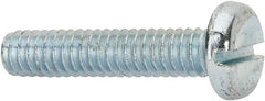 Value Collection - 1/4-20 UNC, 1-1/4" Length Under Head Slotted Drive Machine Screw - Pan Head, Grade J82 Steel, Zinc-Plated Finish, Without Washer - Americas Industrial Supply
