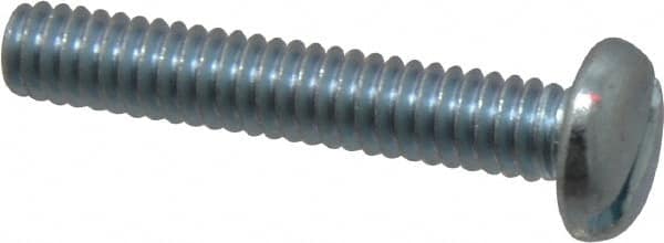 Value Collection - 1/4-20 UNC, 1-1/2" Length Under Head Slotted Drive Machine Screw - Pan Head, Grade J82 Steel, Zinc-Plated Finish, Without Washer - Americas Industrial Supply