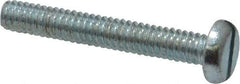Value Collection - 1/4-20 UNC, 1-3/4" Length Under Head Slotted Drive Machine Screw - Pan Head, Grade J82 Steel, Zinc-Plated Finish, Without Washer - Americas Industrial Supply