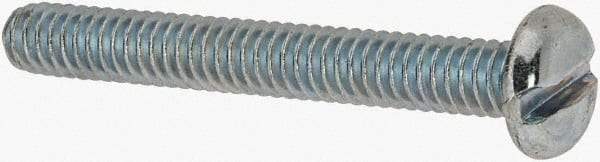 Value Collection - 1/4-20 UNC, 2" Length Under Head Slotted Drive Machine Screw - Pan Head, Grade J82 Steel, Zinc-Plated Finish, Without Washer - Americas Industrial Supply