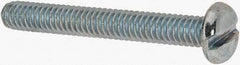 Value Collection - 1/4-20 UNC, 2" Length Under Head Slotted Drive Machine Screw - Pan Head, Grade J82 Steel, Zinc-Plated Finish, Without Washer - Americas Industrial Supply