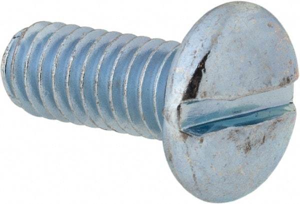 Value Collection - 5/16-18 UNC, 3/4" Length Under Head Slotted Drive Machine Screw - Pan Head, Grade 2 Steel, Zinc-Plated Finish, Without Washer - Americas Industrial Supply