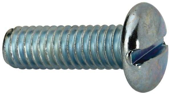 Value Collection - 5/16-18 UNC, 1" Length Under Head Slotted Drive Machine Screw - Pan Head, Grade J82 Steel, Zinc-Plated Finish, Without Washer - Americas Industrial Supply
