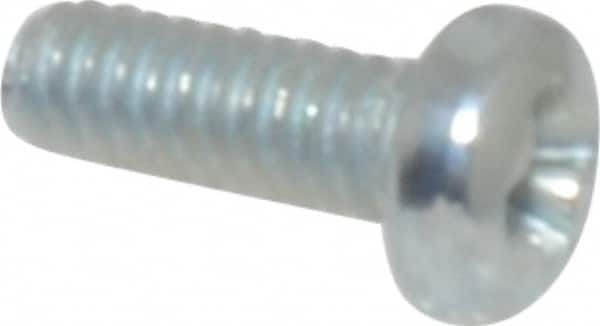 Value Collection - #2-56 UNC, 1/4" Length Under Head Phillips Drive Machine Screw - Pan Head, Grade 2 Steel, Zinc-Plated Finish, Without Washer - Americas Industrial Supply