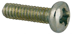 Value Collection - #2-56 UNC, 5/16" Length Under Head Phillips Drive Machine Screw - Pan Head, Grade J82 Steel, Zinc-Plated Finish, Without Washer - Americas Industrial Supply