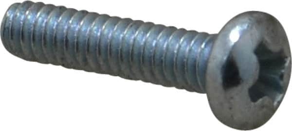 Value Collection - #2-56 UNC, 3/8" Length Under Head Phillips Drive Machine Screw - Pan Head, Grade J82 Steel, Zinc-Plated Finish, Without Washer - Americas Industrial Supply