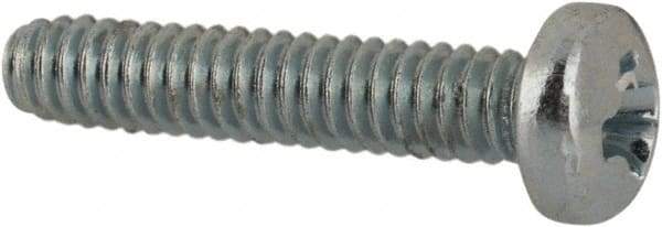 Value Collection - #2-56 UNC, 7/16" Length Under Head Phillips Drive Machine Screw - Pan Head, Grade J82 Steel, Zinc-Plated Finish, Without Washer - Americas Industrial Supply