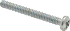 Value Collection - #6-32 UNC, 1-1/4" Length Under Head Phillips Drive Machine Screw - Pan Head, Grade 2 Steel, Zinc-Plated Finish, Without Washer - Americas Industrial Supply