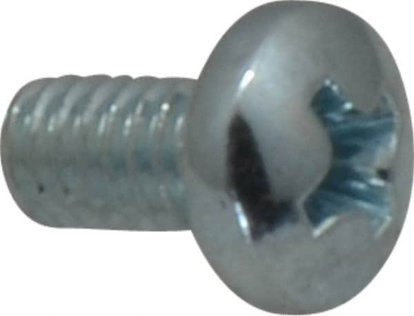 Value Collection - #8-32 UNC, 5/16" Length Under Head Phillips Drive Machine Screw - Pan Head, Grade J82 Steel, Zinc-Plated Finish, Without Washer - Americas Industrial Supply