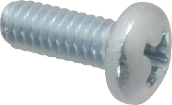 Value Collection - #8-32 UNC, 7/16" Length Under Head Phillips Drive Machine Screw - Pan Head, Grade 2 Steel, Zinc-Plated Finish, Without Washer - Americas Industrial Supply
