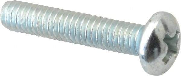 Value Collection - #8-32 UNC, 7/8" Length Under Head Phillips Drive Machine Screw - Pan Head, Grade 2 Steel, Zinc-Plated Finish, Without Washer - Americas Industrial Supply