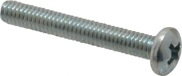 Value Collection - #8-32 UNC, 1-1/4" Length Under Head Phillips Drive Machine Screw - Pan Head, Grade 2 Steel, Zinc-Plated Finish, Without Washer - Americas Industrial Supply
