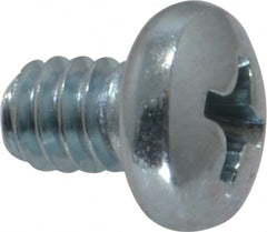 Value Collection - #10-24 UNC, 1/4" Length Under Head Phillips Drive Machine Screw - Pan Head, Grade 2 Steel, Zinc-Plated Finish, Without Washer - Americas Industrial Supply