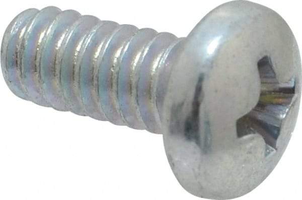 Value Collection - #10-24 UNC, 7/16" Length Under Head Phillips Drive Machine Screw - Pan Head, Grade J82 Steel, Zinc-Plated Finish, Without Washer - Americas Industrial Supply