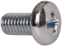 Value Collection - #10-32 UNF, 3/8" Length Under Head Phillips Drive Machine Screw - Pan Head, Grade J82 Steel, Zinc-Plated Finish, Without Washer - Americas Industrial Supply