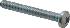 Value Collection - 1/4-20 UNC, 2" Length Under Head Phillips Drive Machine Screw - Pan Head, Grade 2 Steel, Zinc-Plated Finish, Without Washer - Americas Industrial Supply