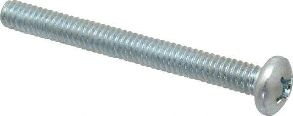 Value Collection - 1/4-20 UNC, 2-1/2" Length Under Head Phillips Drive Machine Screw - Pan Head, Grade 2 Steel, Zinc-Plated Finish, Without Washer - Americas Industrial Supply