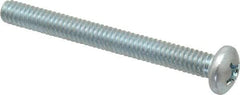 Value Collection - 1/4-20 UNC, 2-1/2" Length Under Head Phillips Drive Machine Screw - Pan Head, Grade 2 Steel, Zinc-Plated Finish, Without Washer - Americas Industrial Supply