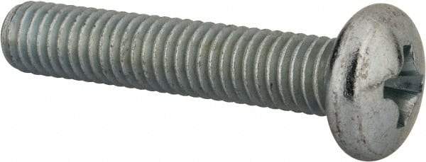 Value Collection - 3/8-16 UNC, 2" Length Under Head Phillips Drive Machine Screw - Pan Head, Grade 2 Steel, Zinc-Plated Finish, Without Washer - Americas Industrial Supply