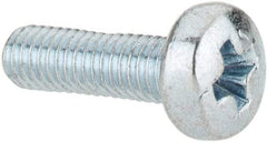 Value Collection - M3x0.50, 10mm Length Under Head Phillips Drive Machine Screw - Pan Head, Grade 4.8 Steel, Zinc-Plated Finish, Without Washer - Americas Industrial Supply
