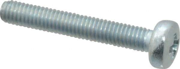 Value Collection - M3x0.50, 20mm Length Under Head Phillips Drive Machine Screw - Pan Head, Grade 4.8 Steel, Zinc-Plated Finish, Without Washer - Americas Industrial Supply