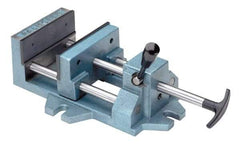 Palmgren - 8" Jaw Opening Capacity x 1-5/8" Throat Depth, Horizontal Drill Press Vise - 8" Wide Jaw, Stationary Base, Standard Speed, 19-1/2" OAL x 4-1/2" Overall Height - Americas Industrial Supply