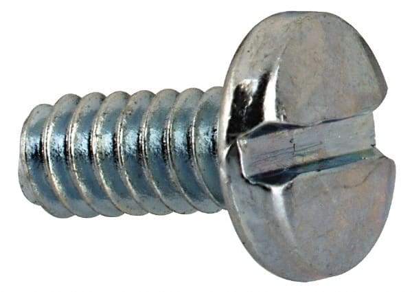 Value Collection - #4-40 UNC, 1/4" Length Under Head Slotted Drive Machine Screw - Binding Head, Grade J82 Steel, Zinc-Plated Finish, Without Washer - Americas Industrial Supply