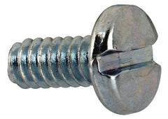 Value Collection - #4-40 UNC, 1/4" Length Under Head Slotted Drive Machine Screw - Binding Head, Grade J82 Steel, Zinc-Plated Finish, Without Washer - Americas Industrial Supply