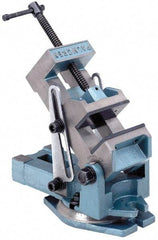 Palmgren - 6" Jaw Width, 6" Jaw Opening Capacity, Angle Swivel Machine Vise - Manual Operation, 1 Station, 17-3/4" Long x 7-7/16" High x 2" Deep - Americas Industrial Supply
