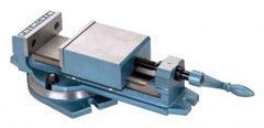 Palmgren - 6" Jaw Width, 6" Jaw Opening Capacity, Horizontal Swivel Machine Vise - Manual Operation, 1 Station, 20-1/8" Long x 2" Deep, 2-1/8" Jaw Height - Americas Industrial Supply