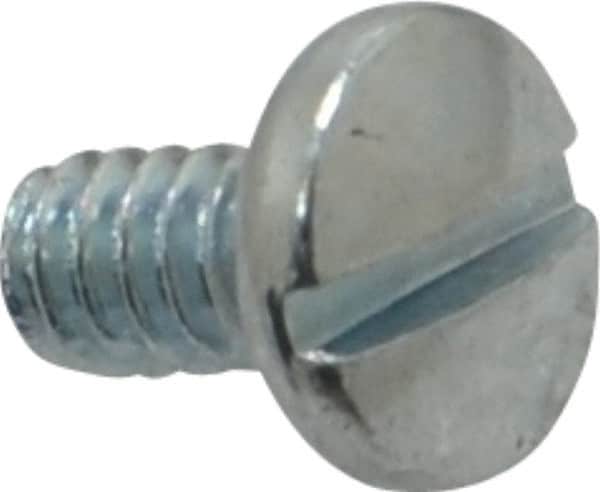 Value Collection - #6-32 UNC, 1/4" Length Under Head Slotted Drive Machine Screw - Binding Head, Grade J82 Steel, Zinc-Plated Finish, Without Washer - Americas Industrial Supply